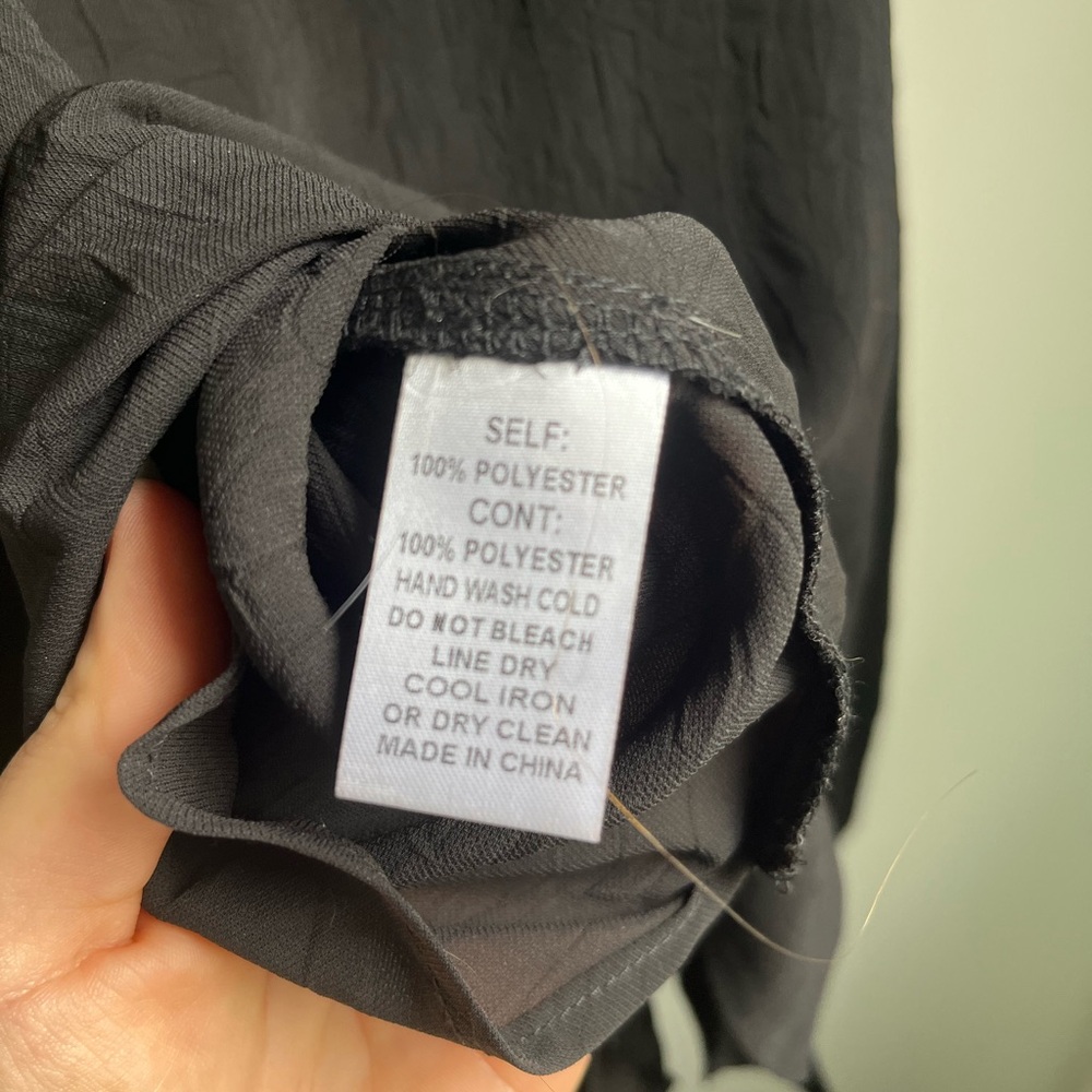 Black button/tie blouse - Picture 4 of 4
